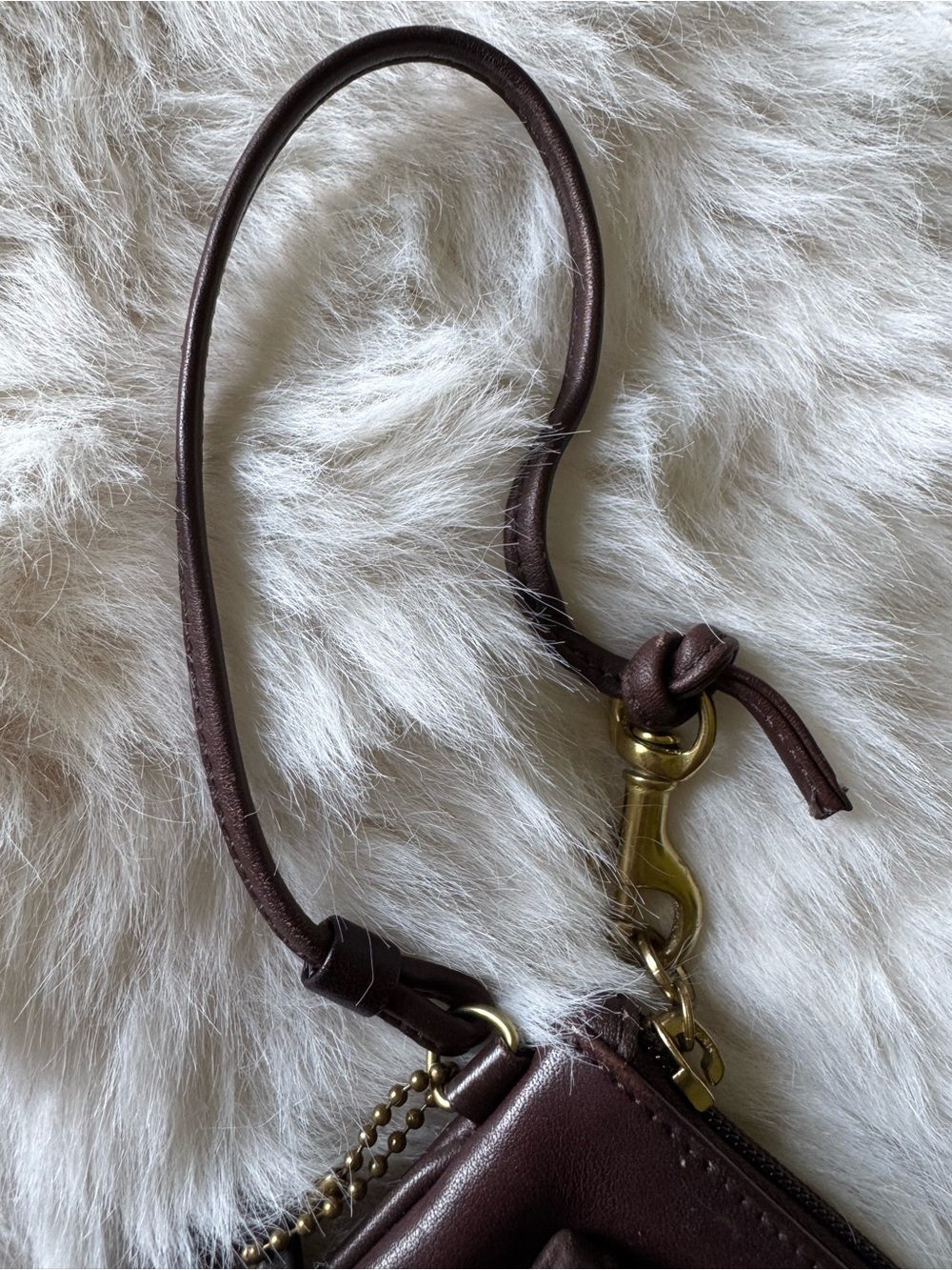 Coach Dark Brown Leather Turnlock Wristlet - Picture 10 of 14